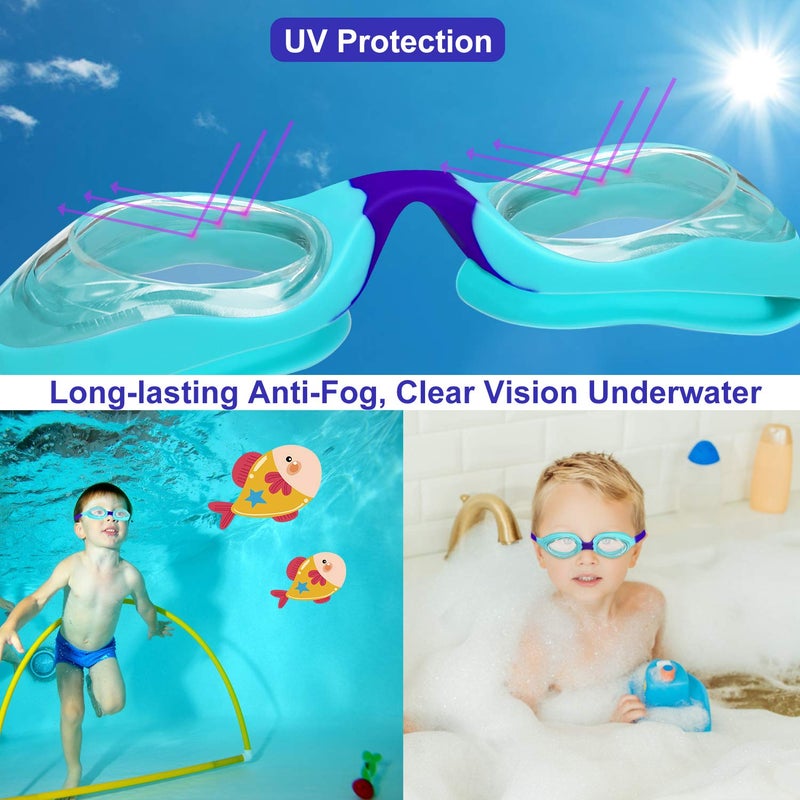 Careula Kids Swim Goggles, Swimming Goggles for Boys Girls Kid Toddlers Age 2-12 - Image 2